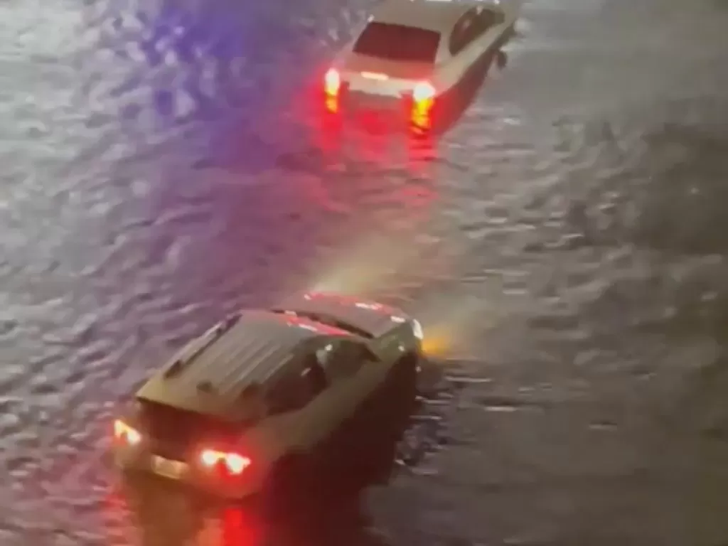 Banjir di New York. (REUTERS/TRI-STATE WEATHER)