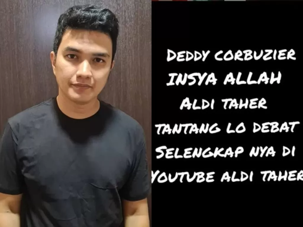 Aldi Taher tantang debat Deddy Corbuzier. (Instagram/@alditaher_official)
