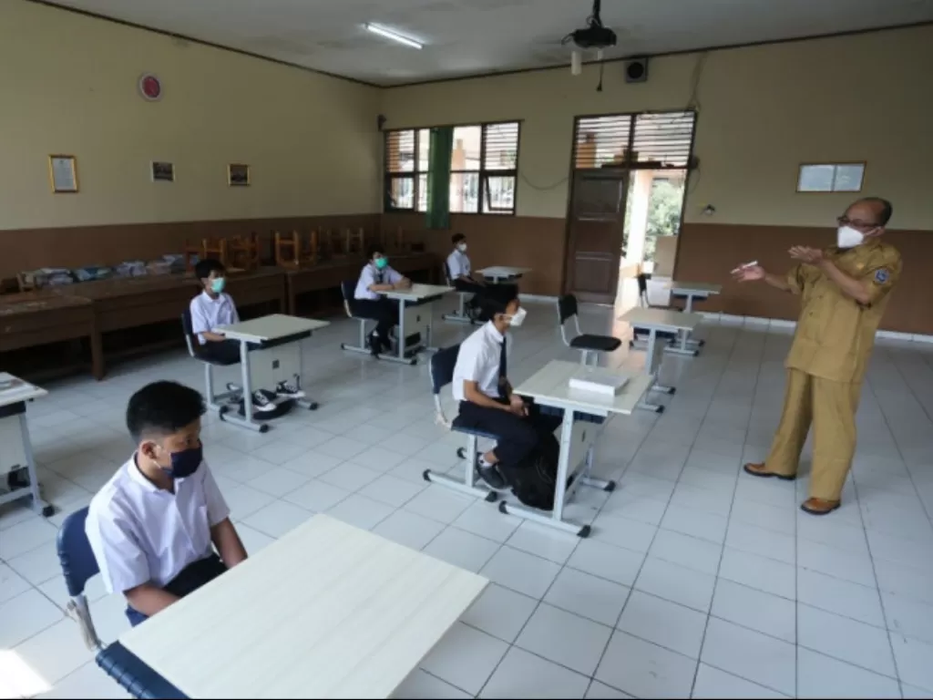  Pemkot Bandung menggelar uji coba pembelajaran tatap muka beberapa waktu lalu. (ANTARA/HO-Humas Pemkot Bandung) 