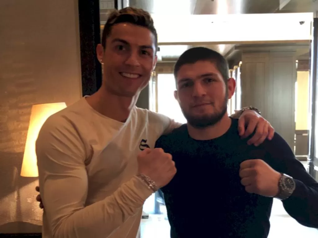 Cristiano Ronaldo dan Khabib Nurmagomedov. (Instagram/@khabib_nurmagomedov)