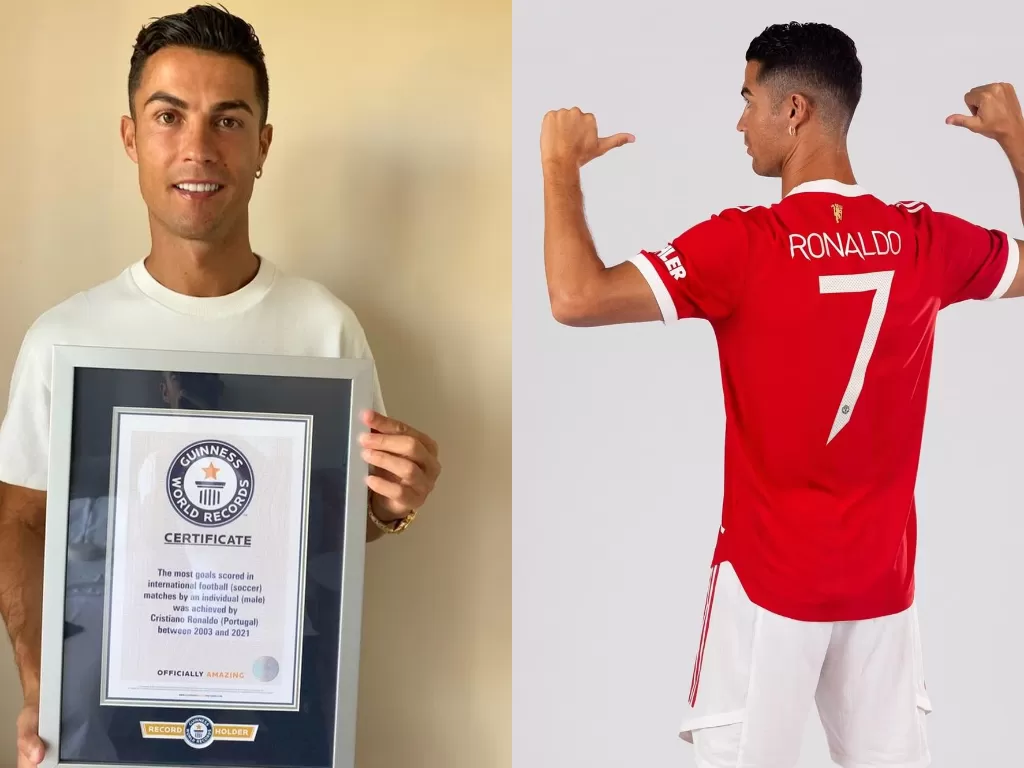 Cristiano Ronaldo. (photo/Instagram/@cristiano/@manchesterunited)