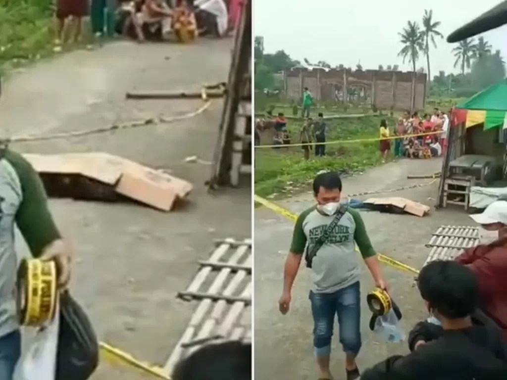 Pemuda tewas tergeletak penuh luka bacok di Taman Teluknaga Tangerang (Instagram/tangerang.terkini)