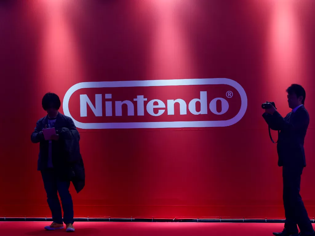 Tampilan logo perusahaan video game asal Jepang, Nintendo (photo/REUTERS/Kim Kyung-Hoon)