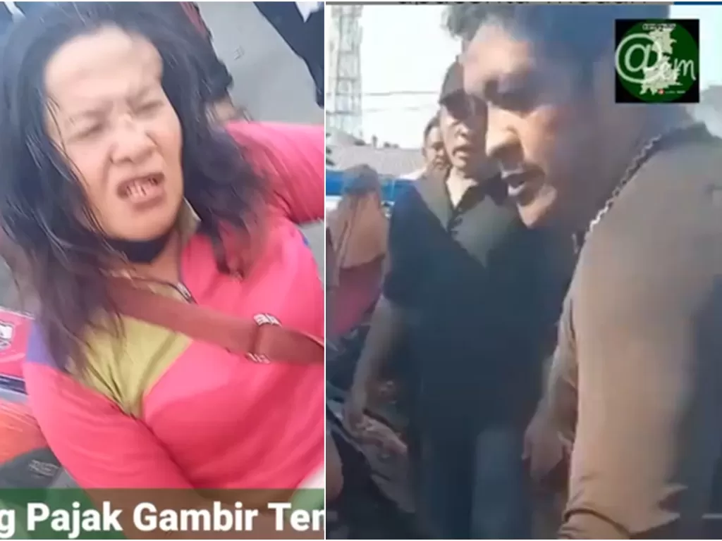 Seorang preman di Medan memukuli dan menendangi pedagang wanita di Pasar Gambir Tembung. (Instagram @apacerita_medan)