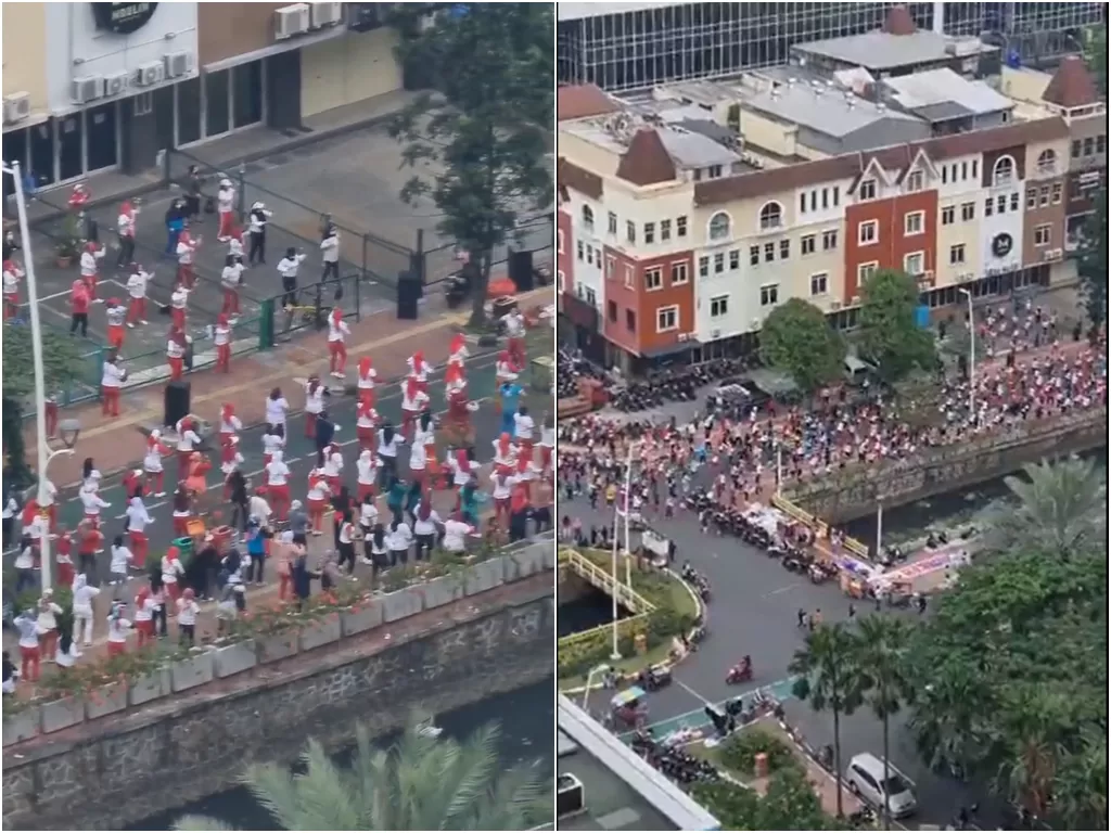 Cuplikan video kerumunan senam warga di Jakarta Barat. (photo/Istimewa)