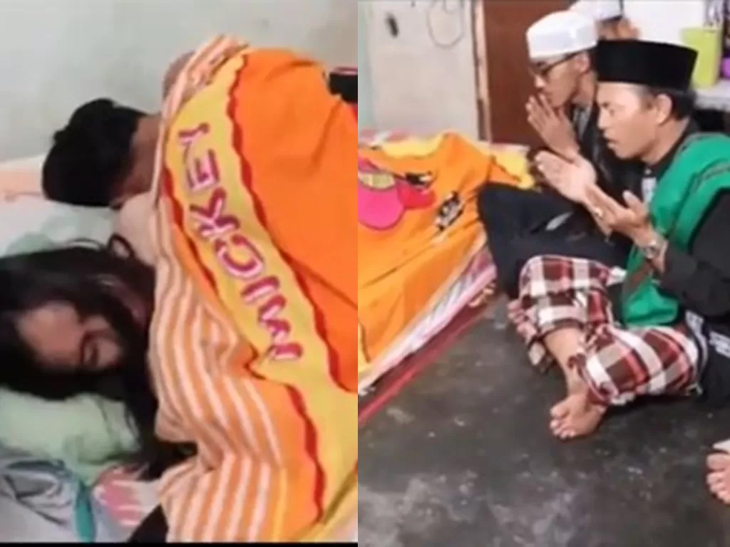 Video viral sepasang kekasih mengalami gancet (Tangkapan layar/TikTok)