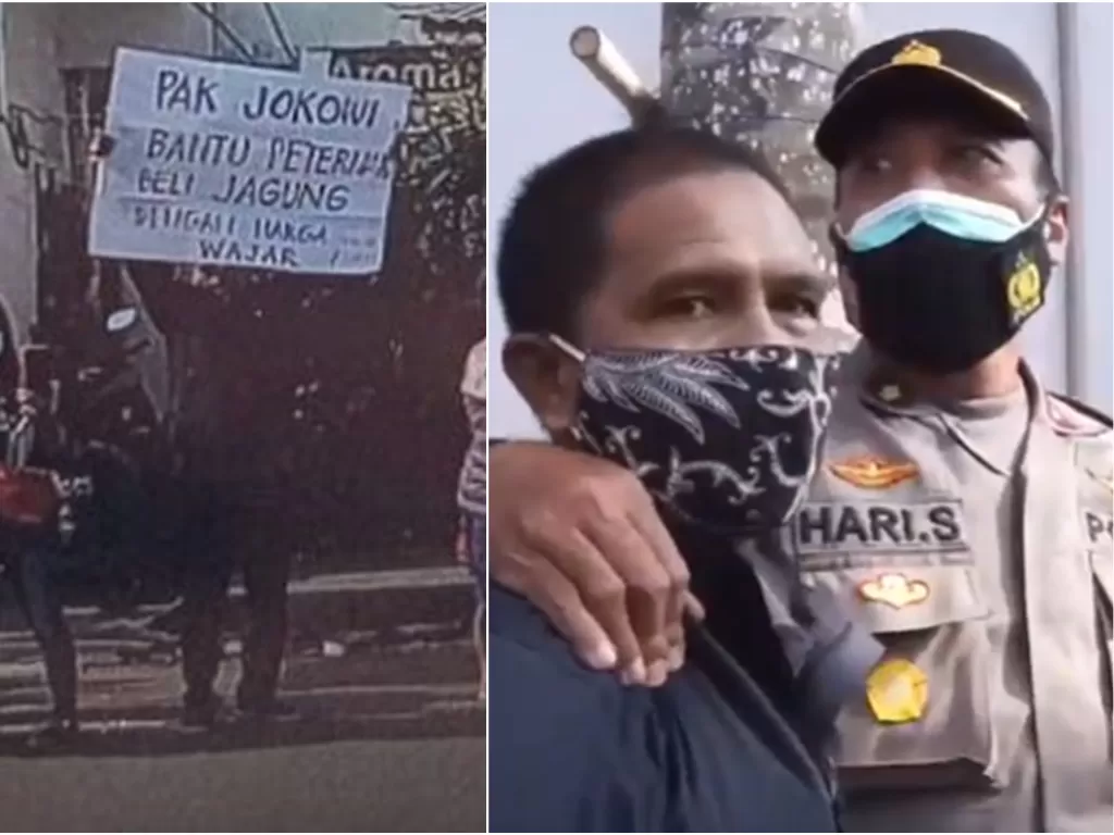 S, seorang peternak yang ditangkap polisi karena membentangkan poster saat Jokowi berkunjung ke Makam Bung Karno (MBK). (Ist)