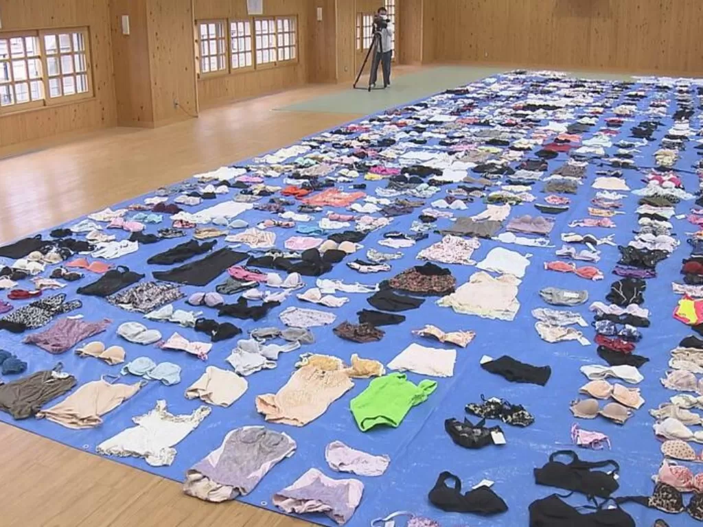 Barang bukti pakaian dalam wanita yang dicuri seorang kakek di Jepang. (Yahoo Japan)