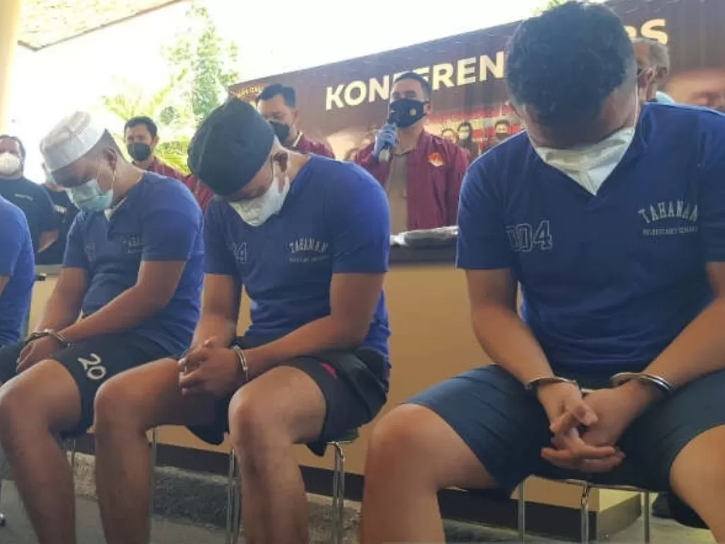 Lima taruna PIP Semarang tersangka penganiayaan yang menewaskan taruna junior (ANTARA/ I.C.Senjaya)