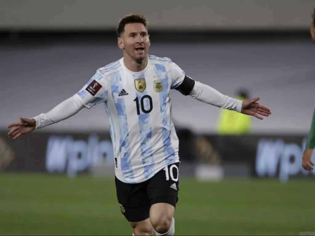 Lionel Messi catatkan hattrick saat berjumpa Bolivia. (Foto/Antara)