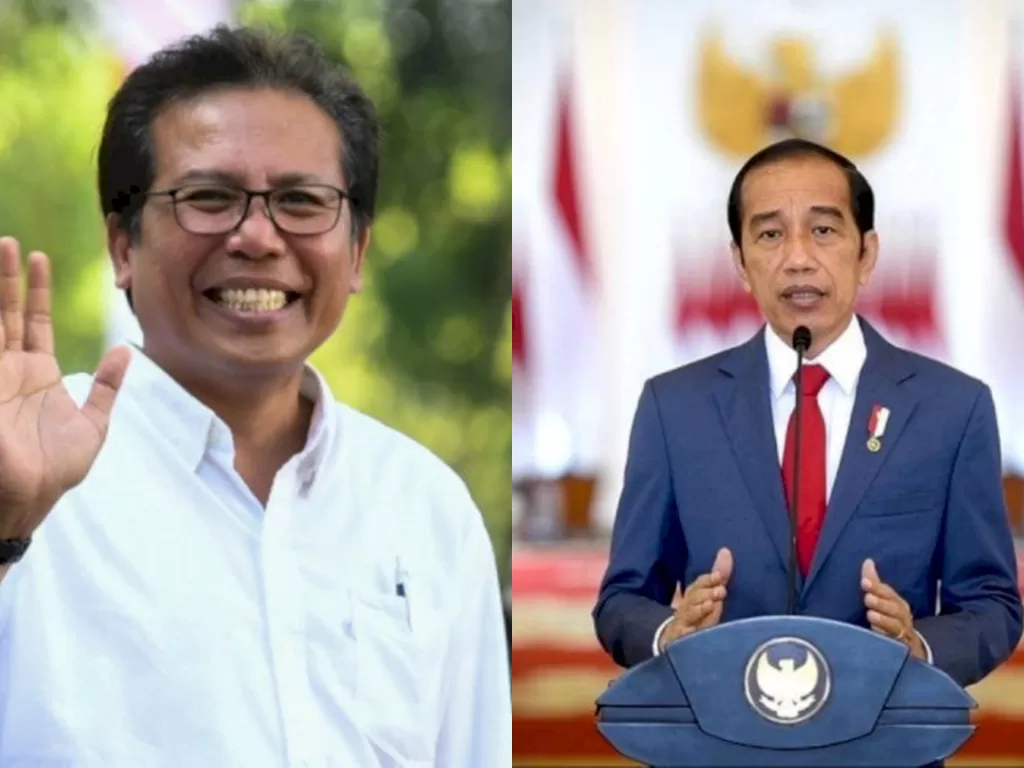 kiri: Fadjroel Rachman. (ANTARA/Wahyu Putro) / kanan: Presiden Jokowi (Instagram/jokowi)