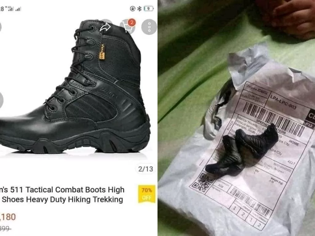 Pelanggan yang beli sepatu online namun tak sesuai yang diharapkan.