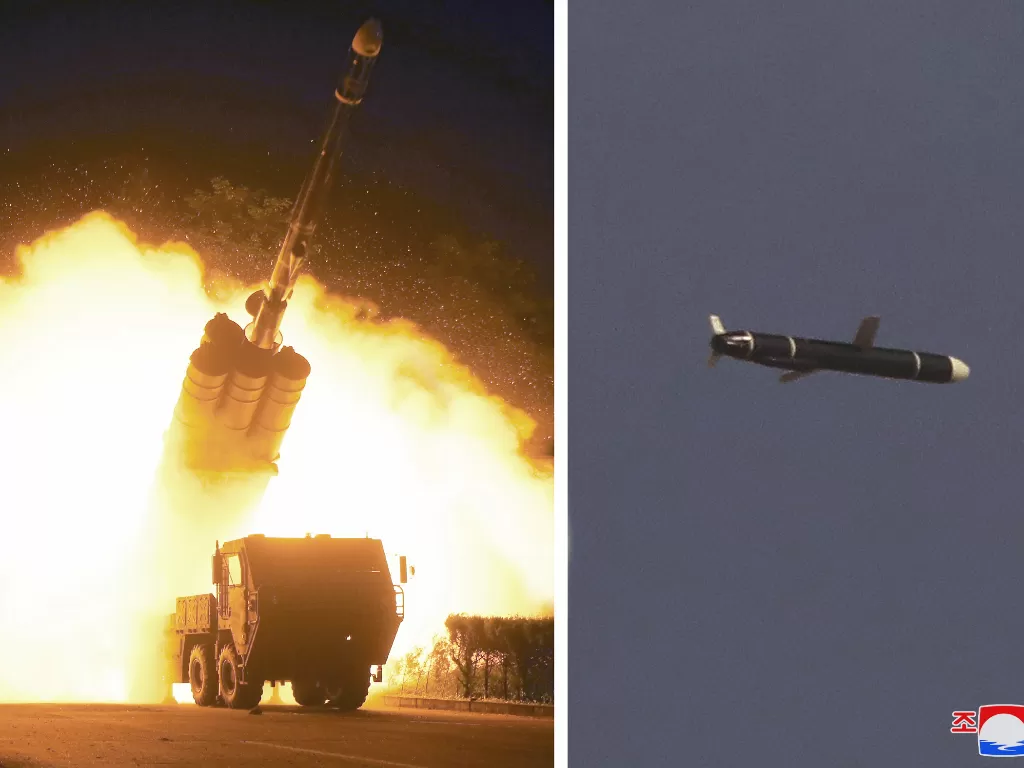 Korea Utara uji coba rudal jelajah jarak jauh. (KCNA via REUTERS)