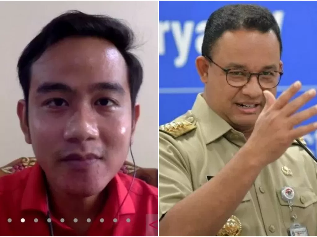 Kolase foto Gibran Rakabuming Raka dan Gubernur DKI Jakarta Anies Baswedan (Antaranews)