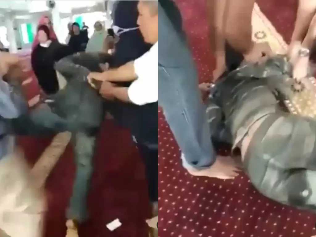 Pria yang serang Ustaz Abu Sahid Chaniago di Batam ternyata ODGJ (Instagram/peristiwa_sekitar_kita)