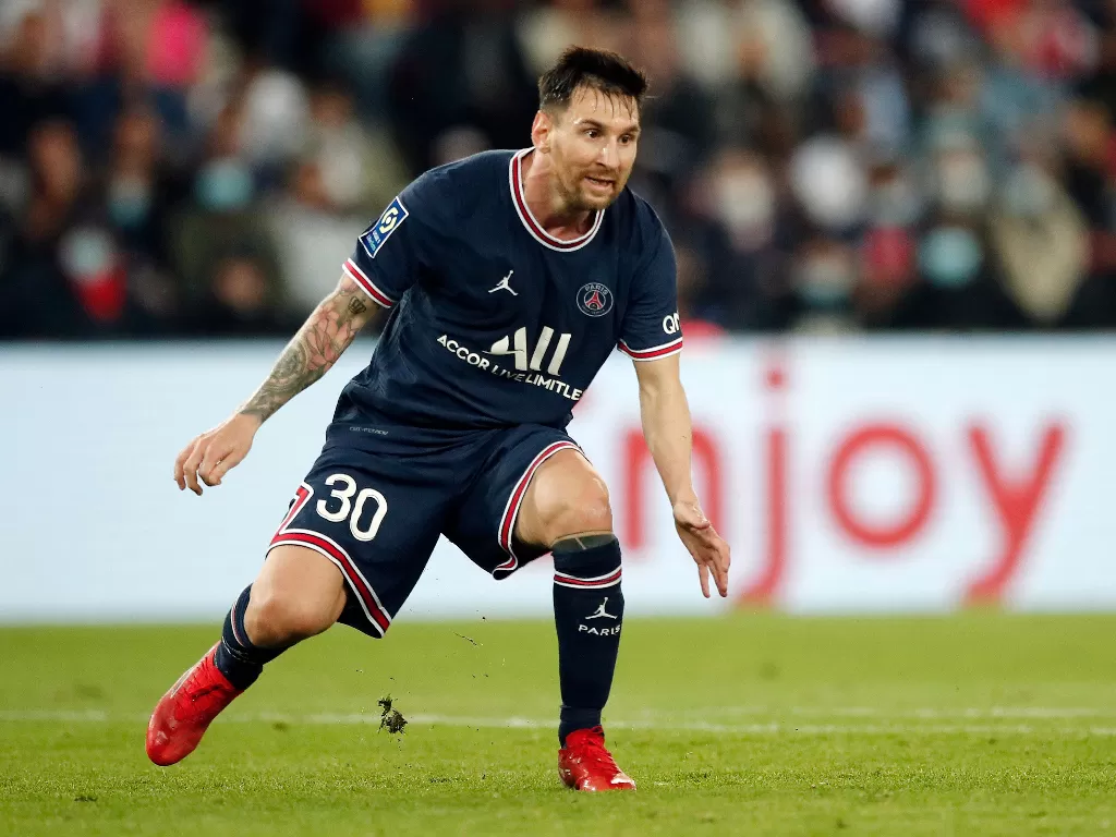 Lionel Messi saat turun di laga PSG vs Lyon (REUTERS/Benoit Tessier)