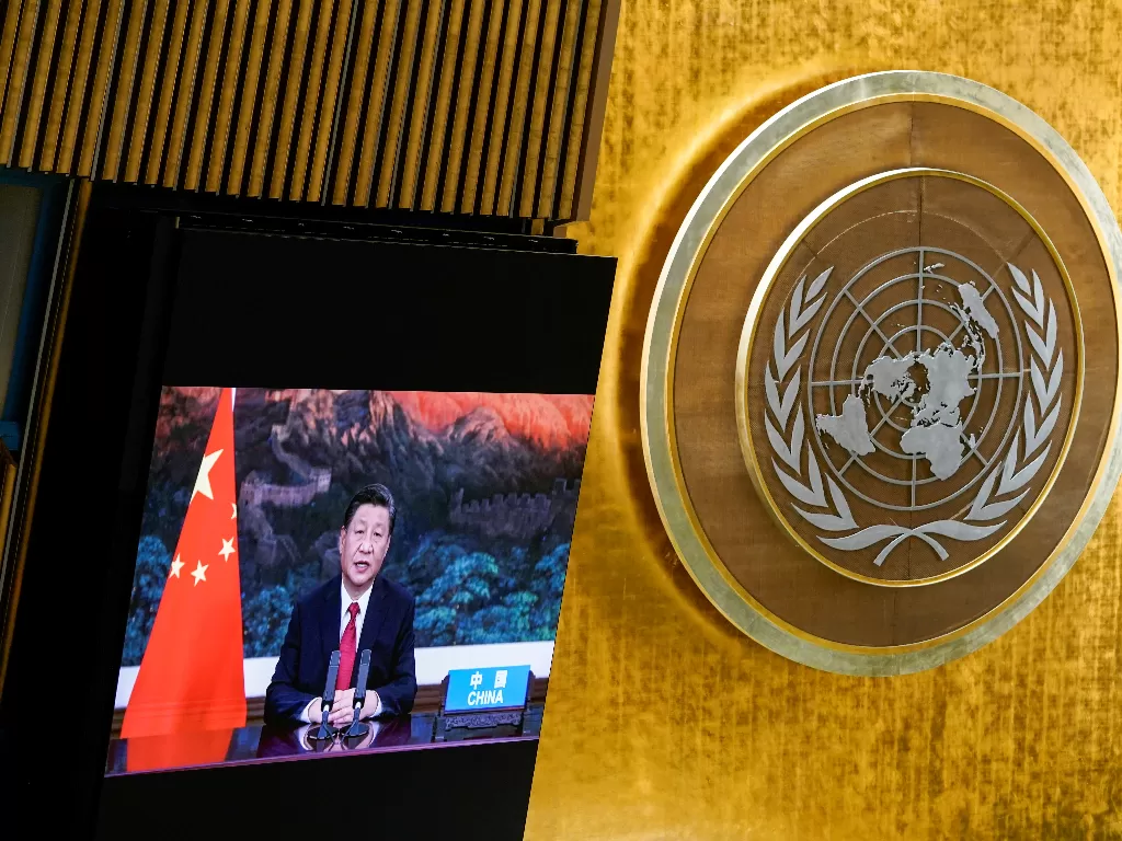 Pidato Presiden Xi Jinping di Majelis Umum PBB. (Mary Altaffer/Pool via REUTERS)