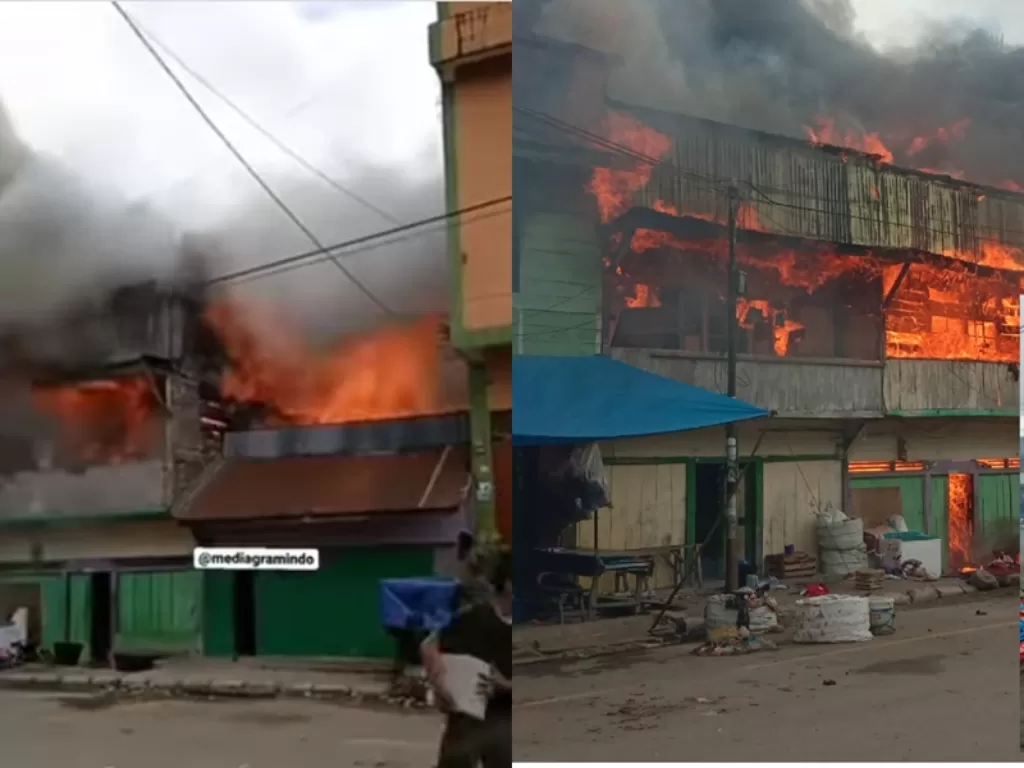Kebakaran hanguskan 5 rumah warga dan 10 kios di Siborongborong Taput (Instagram/mediagramindo)