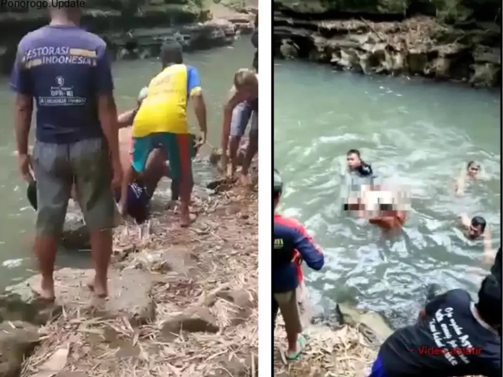 Bocah di Ponorogo tewas tenggelam di Sungai Blabakan Mbah Anom (Instagram/ponorogo.update)