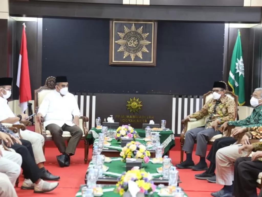 Sekjen partai gerindra Ahmad Muzani bertemu Ketum PP Muhammadiyah Haedar Nashir (Dokumen Gerindra)