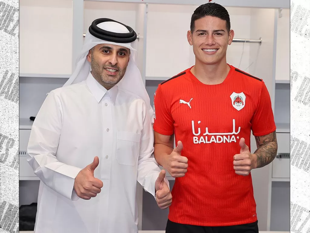 James Rodriguez dan pemilik klub Qatar Al Rayyan (Instagram/@alrayyansc)