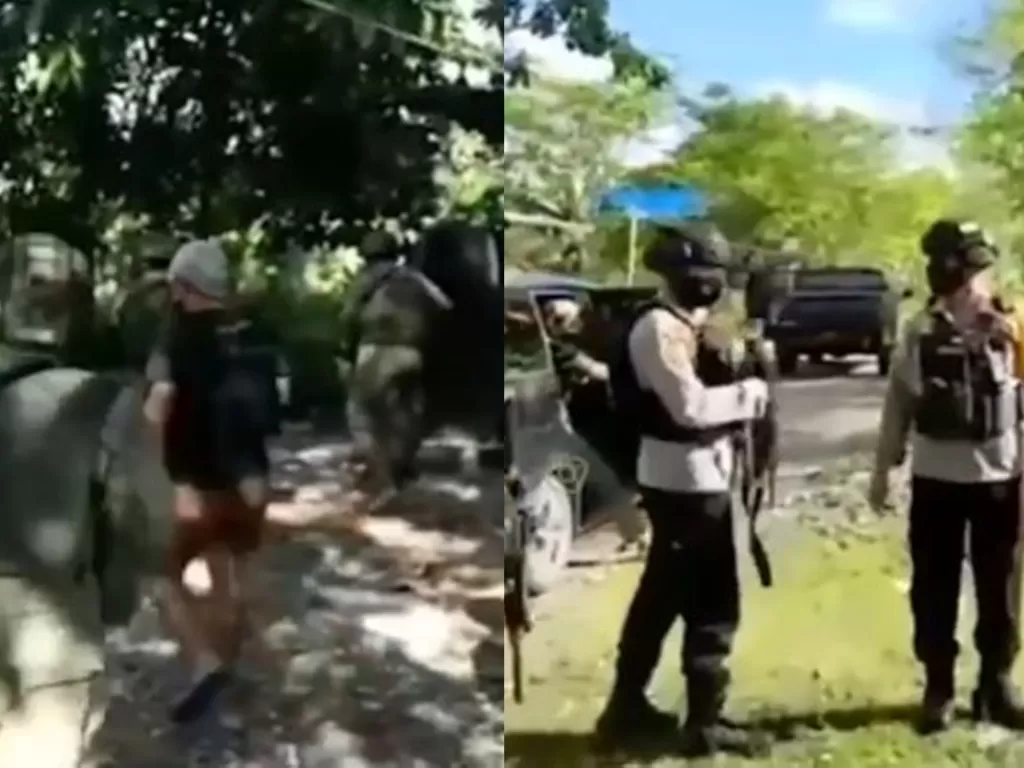 Momen Satgas Nemangkawi melakukan penangkapan terhadap oknum ASN berinsial ES yang diduga pemasok senjata api ke KKB Papua (Istimewa)