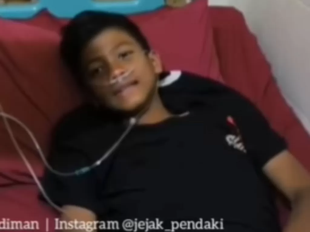 Muhammad Gibran Arrasyid, bocah 14 tahun yang sempat hilang di Gunung Guntur selama 5 hari. (Instagram @jejak_pendaki)