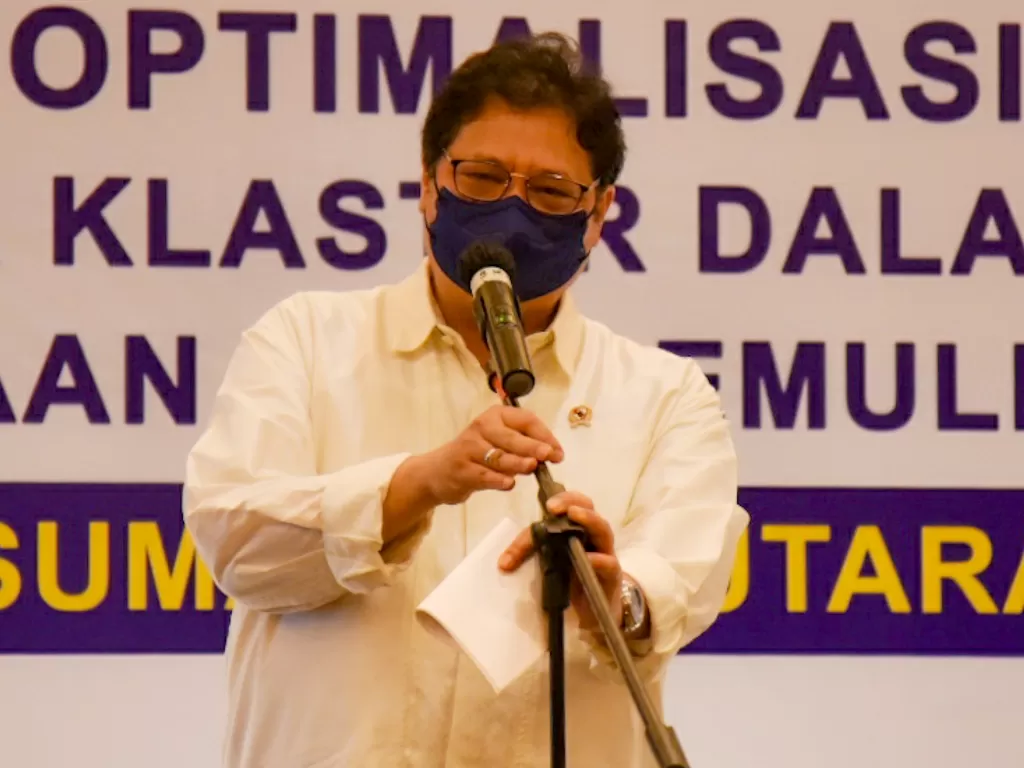 Ketua Umum Partai Golkar, Airlangga Hartarto. (photo/ANTARA FOTO/Fransisco Carolio)