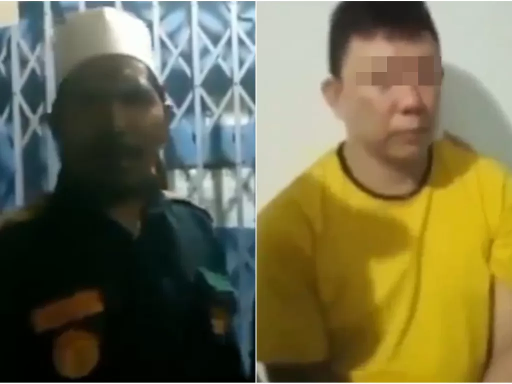 Kolase foto anggota Laskar FIB dan pria Medan yang diduga penista agama. (foto: istimewa)