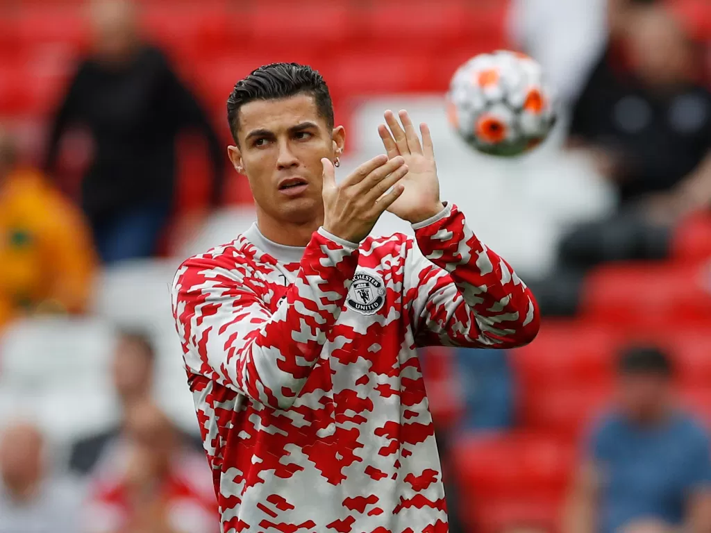Cristiano Ronaldo di laga Manchester United vs Aston Villa (REUTERS/Phil Noble)