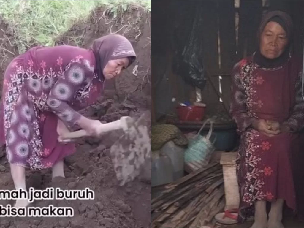 Nenek Wasmah harus bekerja sebagai buruh pacul untuk menyambung hidup. (Instagram/@rumahyatim)