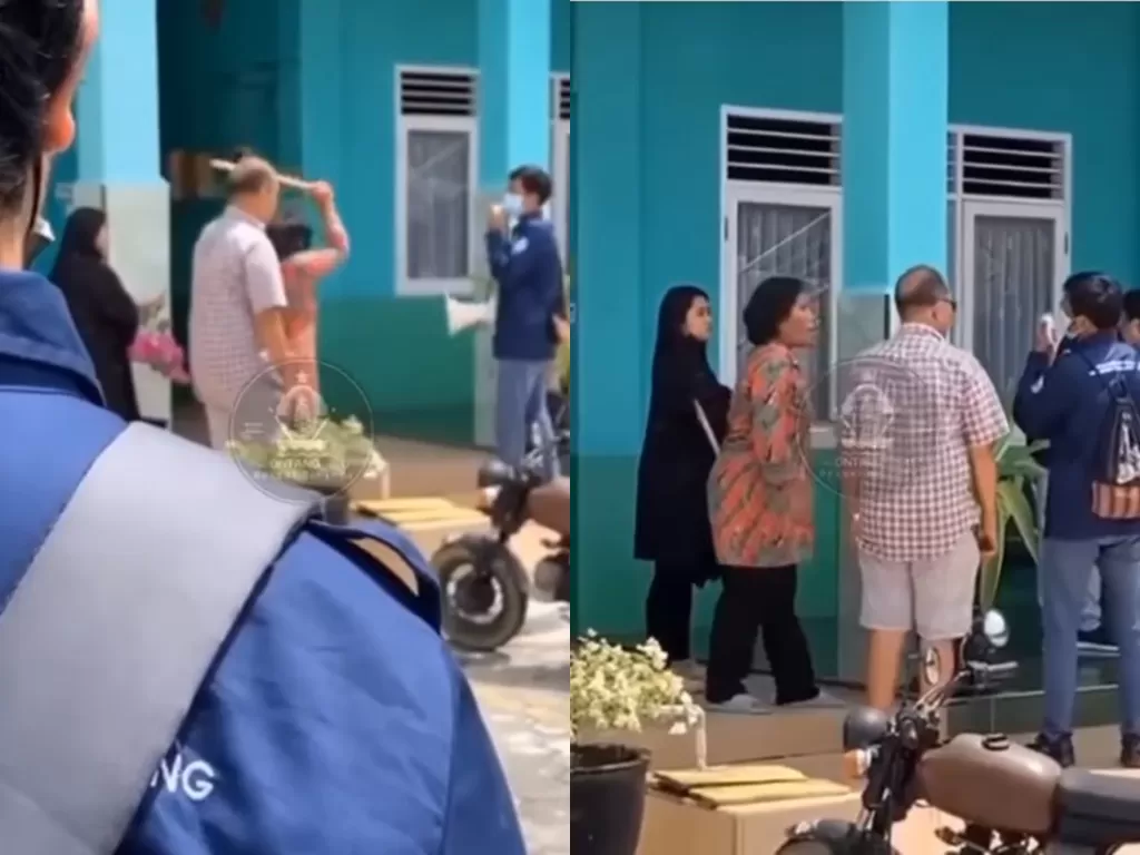 Oknum dosen diduga pukul mahasiswa Universitas Trunajaya Bontang saat bubarkan aksi demo (Instagram/link_berita)