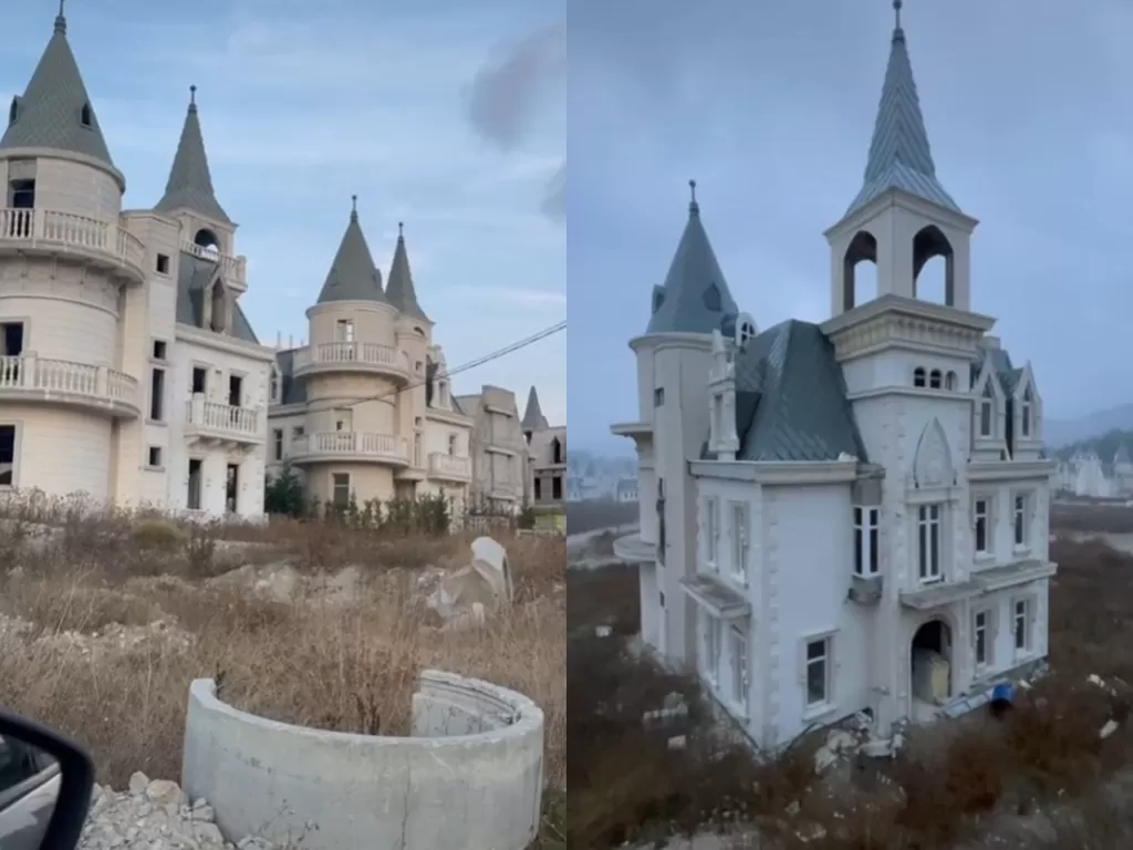 Video ratusan rumah yang mirip kastil Disney. (Photo/TikTok/@bigbankz)