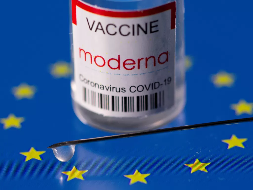 Ilustrasi vaksin moderna. (REUTERS/Dado Ruvic)