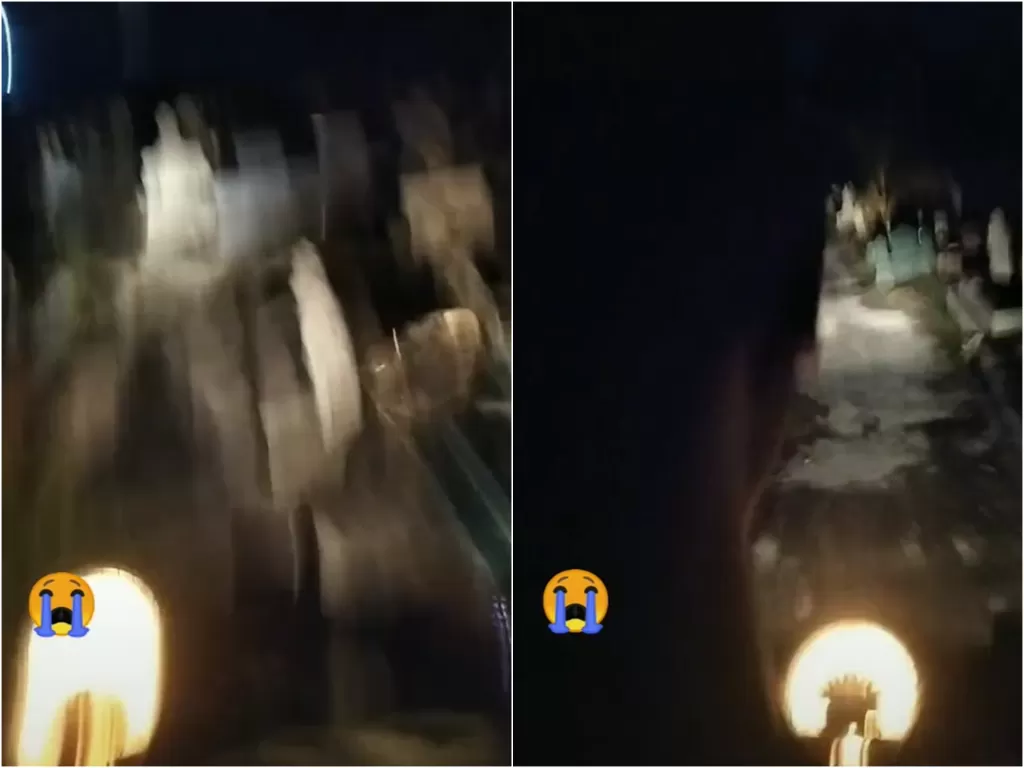 Cuplikan video lewati kuburan demi jalan potong. (photo/Istimewa)