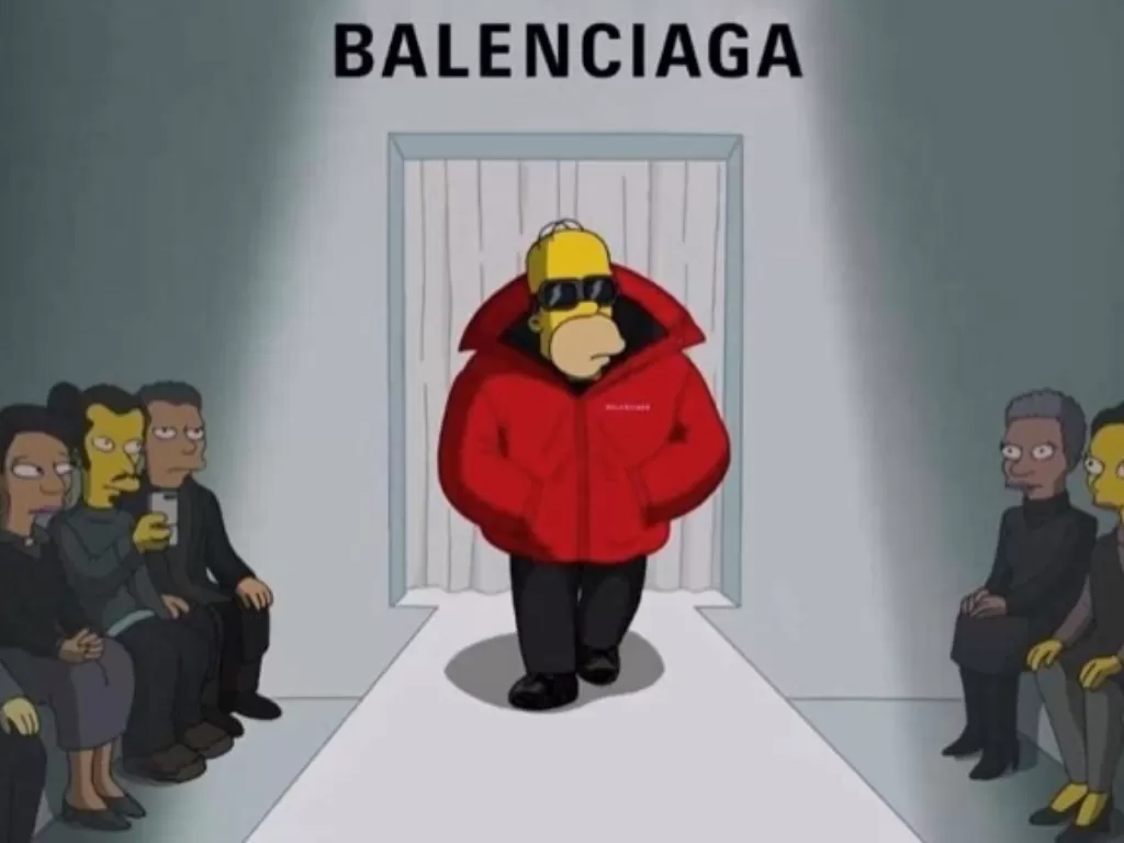 Tampilan The Simpsons menjadi model untuk Balenciaga. (photo/Dok. Dazed Digital)