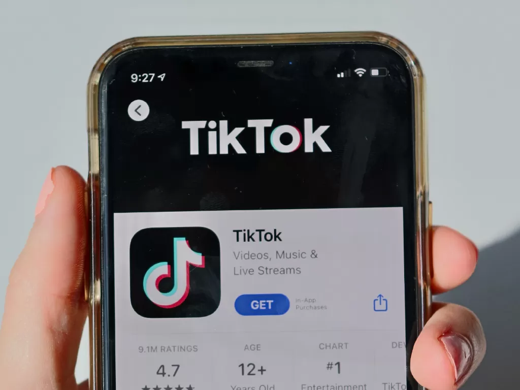 Tampilan aplikasi TikTok di Apple App Store (photo/Unsplash/May Gauthier)