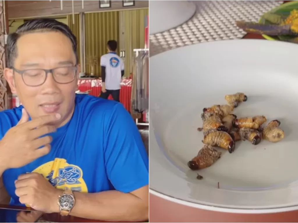 Ridwan Kamil tantang Wali Kota Bogor dan Bupati Bandung Barat makan ulat sagu. (Instagram/@ridwankamil)