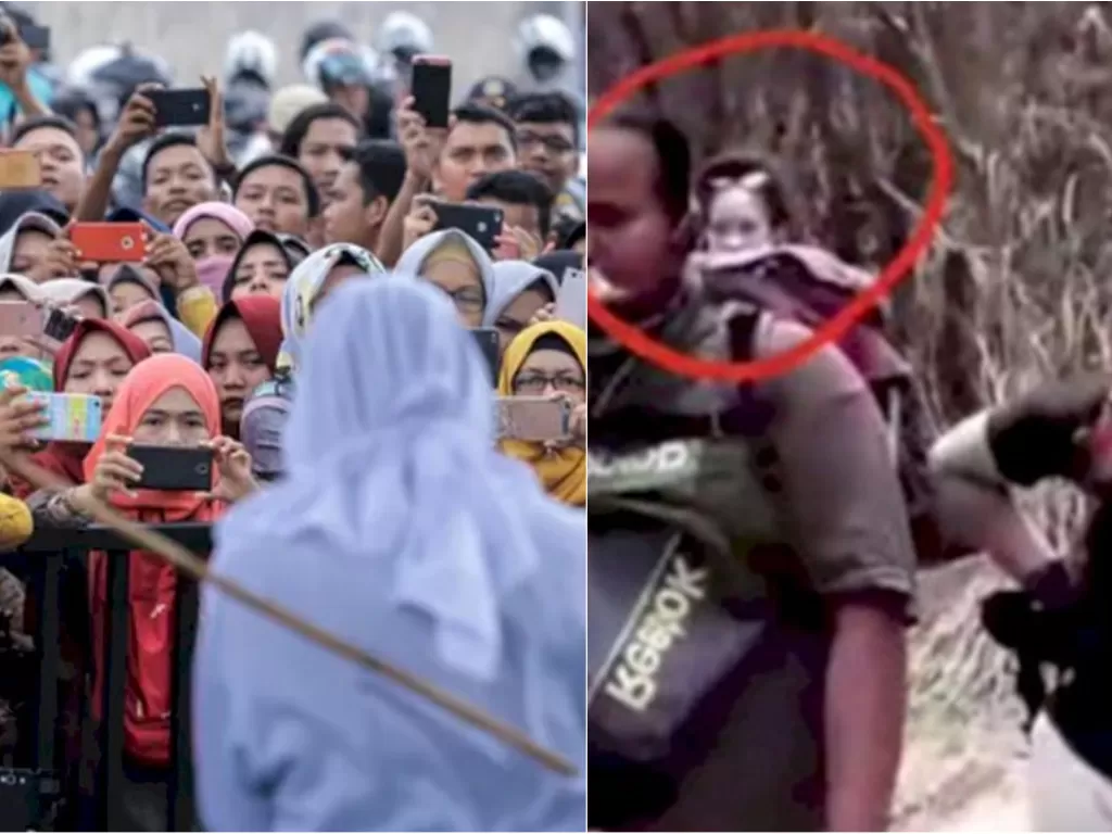 Gadis Aceh direkam ramai-ramai saat dihukum cambuk. (ANTARA/Heri Juanda) / Penampakan tak sengaja terekam kamera. (Istimewa)