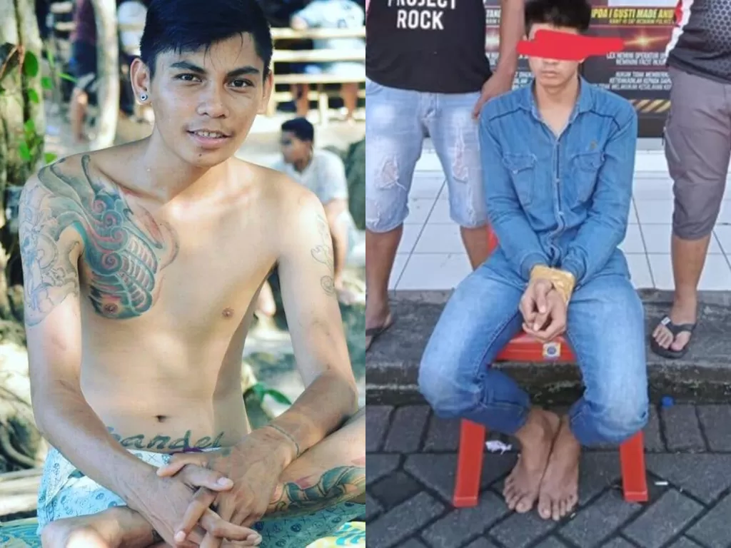 Andre Kaligis (kiri) tewas ditikam oleh NL (kanan) di Desa Kolongan, Kecamatan Kalawat, Minahasa Utara. (Facebook)