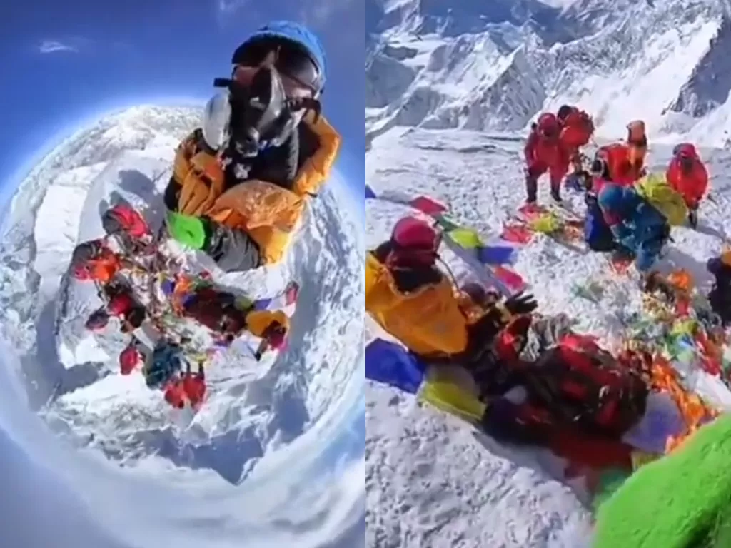 Penampakan menakjubkan dari puncak Gunung Everest. (Photo/Twitter/@DoctorAjayita)