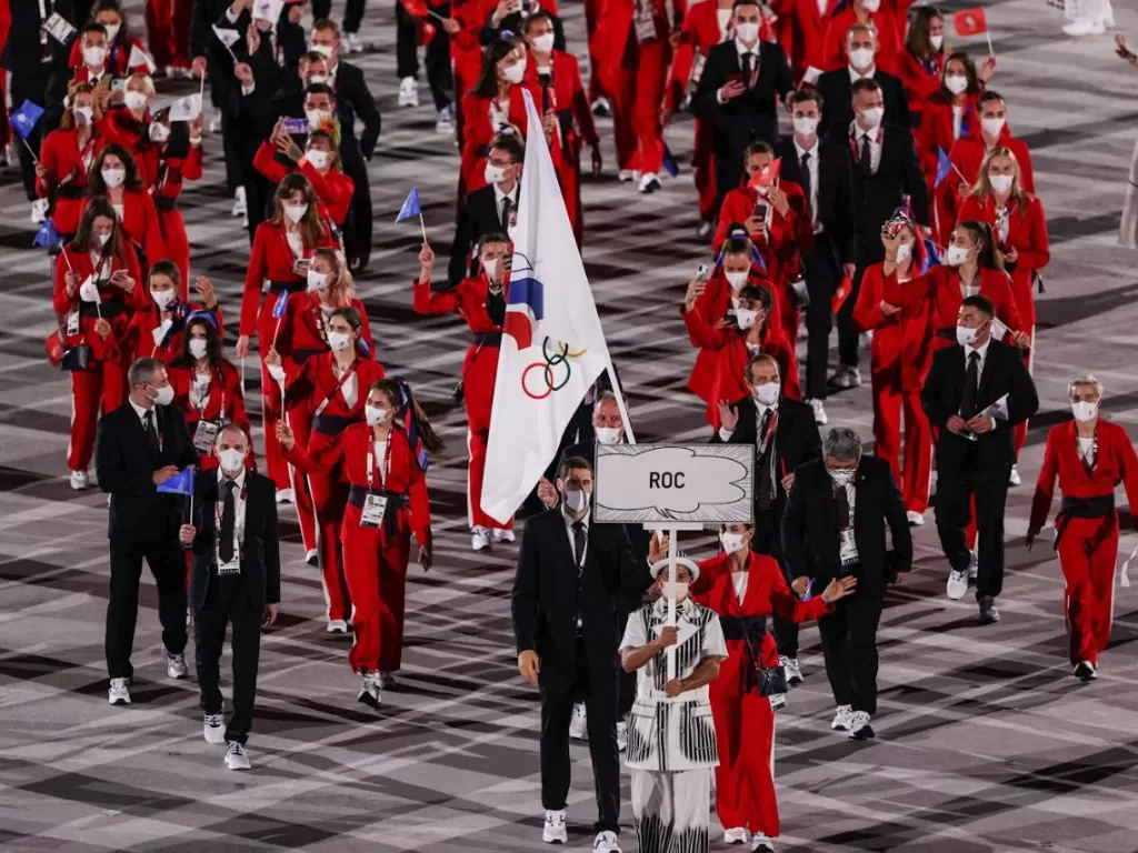 Rusia membawa identitas ROC di Olimpiade Tokyo 2020 menyusul sanksi WADA sejak 2019 (Twitter/@olympics_russia)