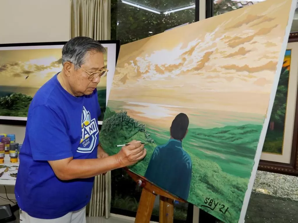 Lukisan SBY yang terbaru (Instagram/aniyudhoyono)