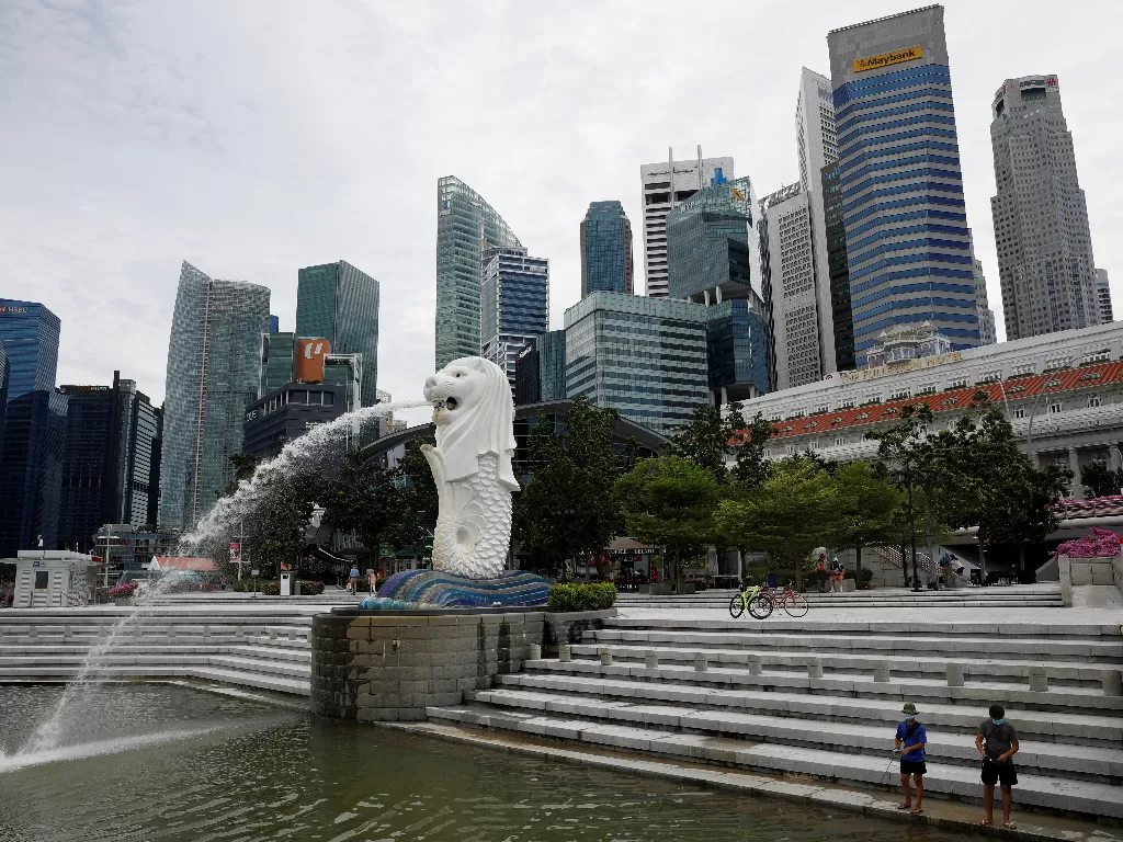 Patung Merlion Singapura (REUTERS)