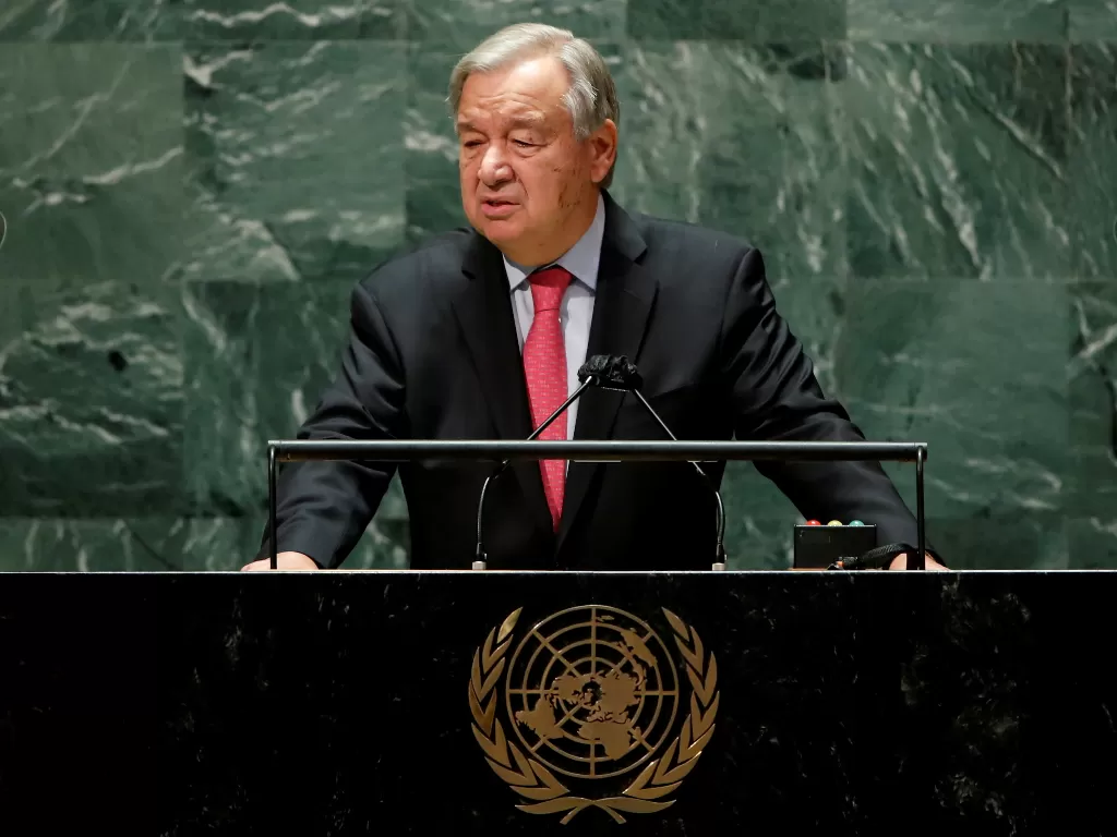 Sekretaris Jenderal Perserikatan Bangsa-Bangsa (PBB) Antonio Guterres . (REUTERS/Eduardo Munoz)