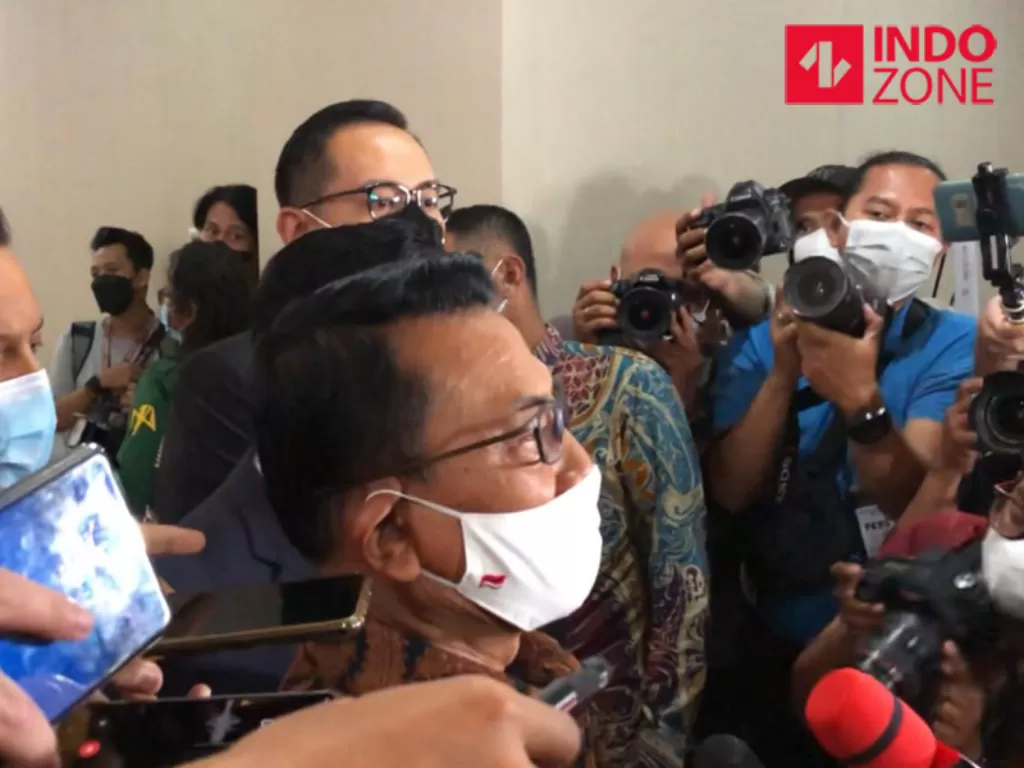 Kepala Staf Kepresidenan (KSP) Moeldoko usai diperiksa di Bareskrim Polri, Jakarta. (INDOZONE/Samsudhuha Wildansyah).