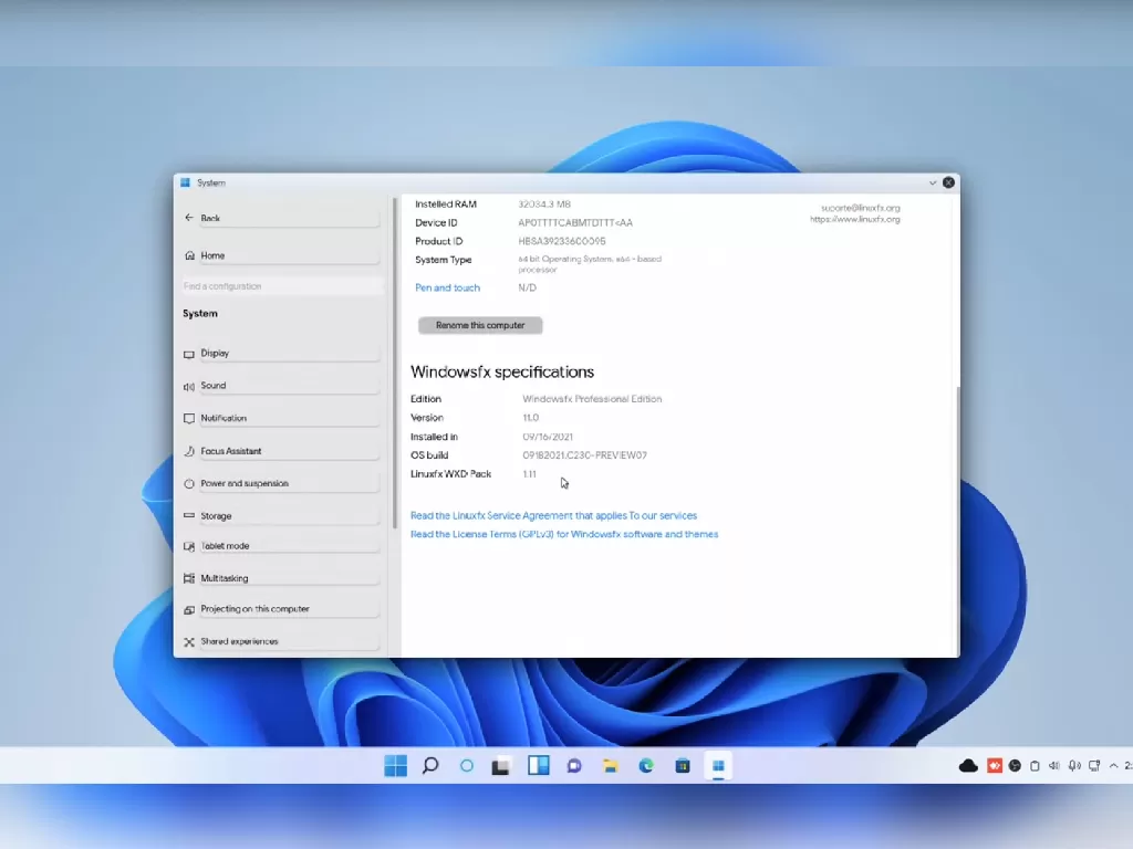 Tampilan distro Linux Windowsfx 11 dengan tampilan mirip Windows 11 (photo/YouTube/Linuxfx)