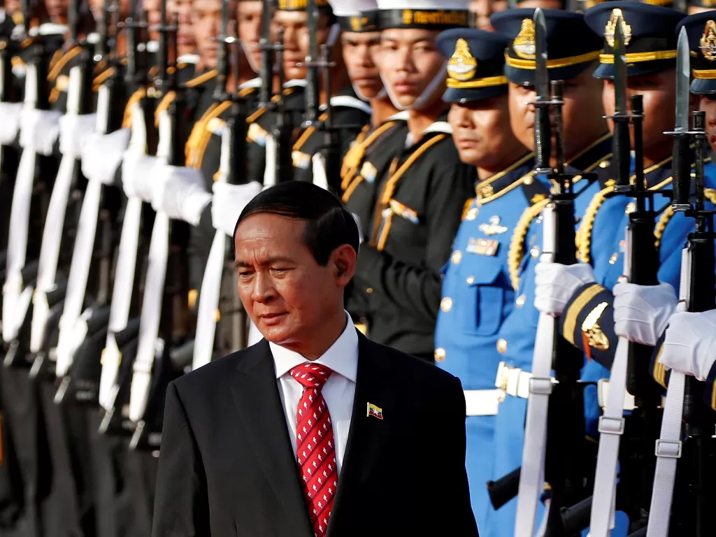 Mantan presiden Myanmar, Win Myint. (REUTERS/Soe Zeya Tun)