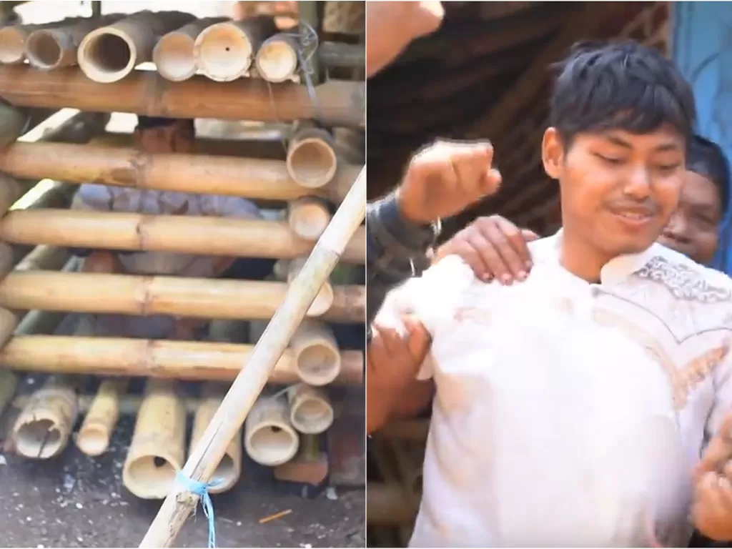 ODGJ dipasung di kandang bambu. (YouTube/RianTV)