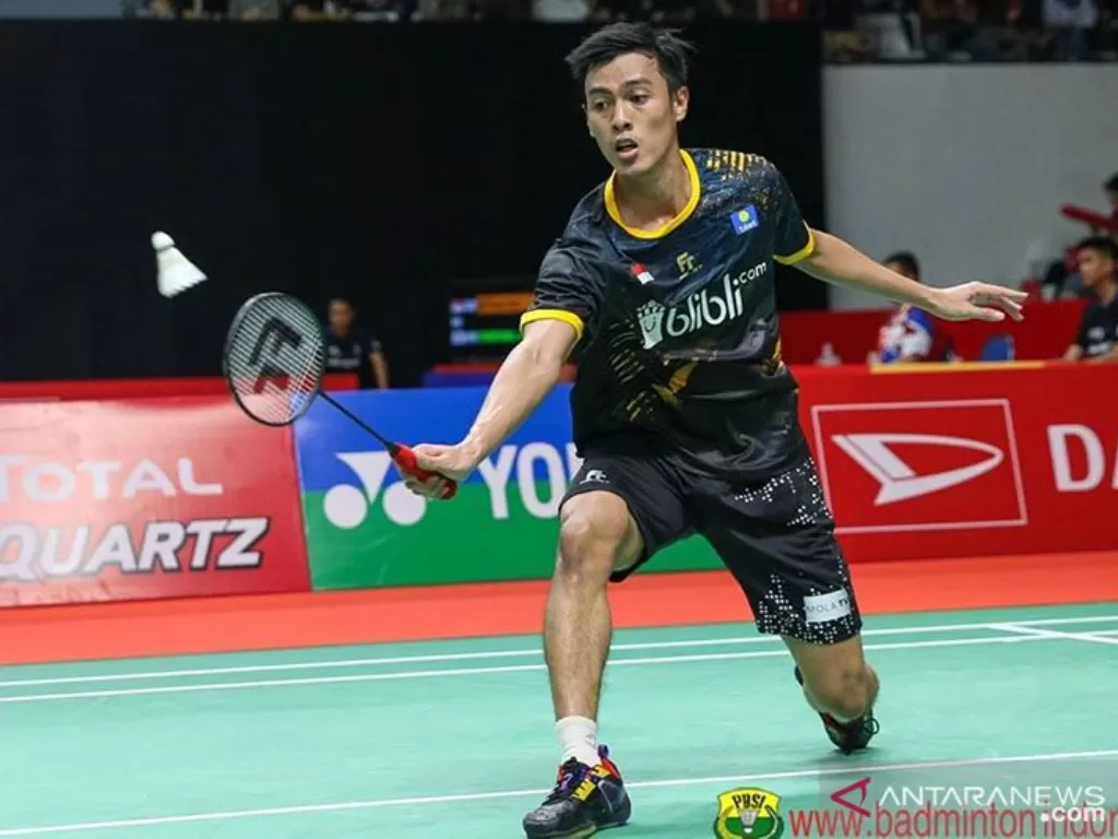 Pemain tunggal putra Indonesia Shesar Hiren Rhustavito. (ANTARA/HO/PP PBSI-BadmintonIndonesia.org)